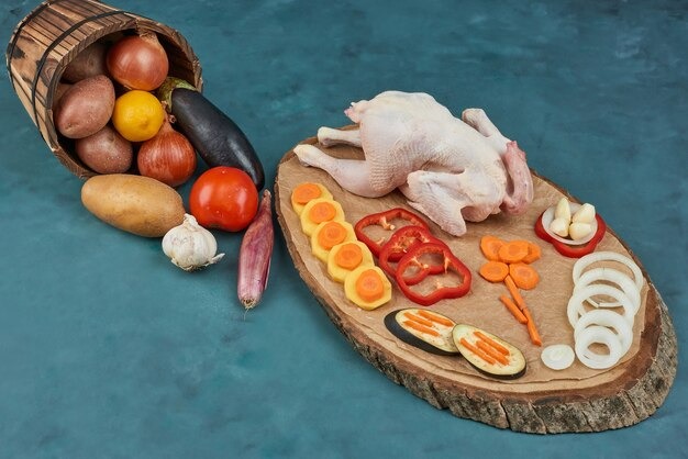 chicken-wooden-board-with-vegeta