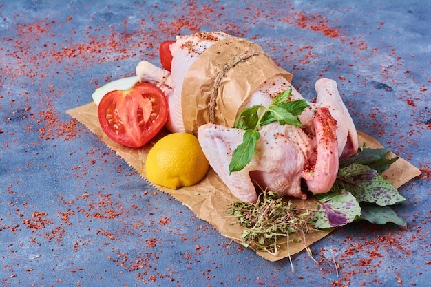 raw-chicken-with-vegetables-wood